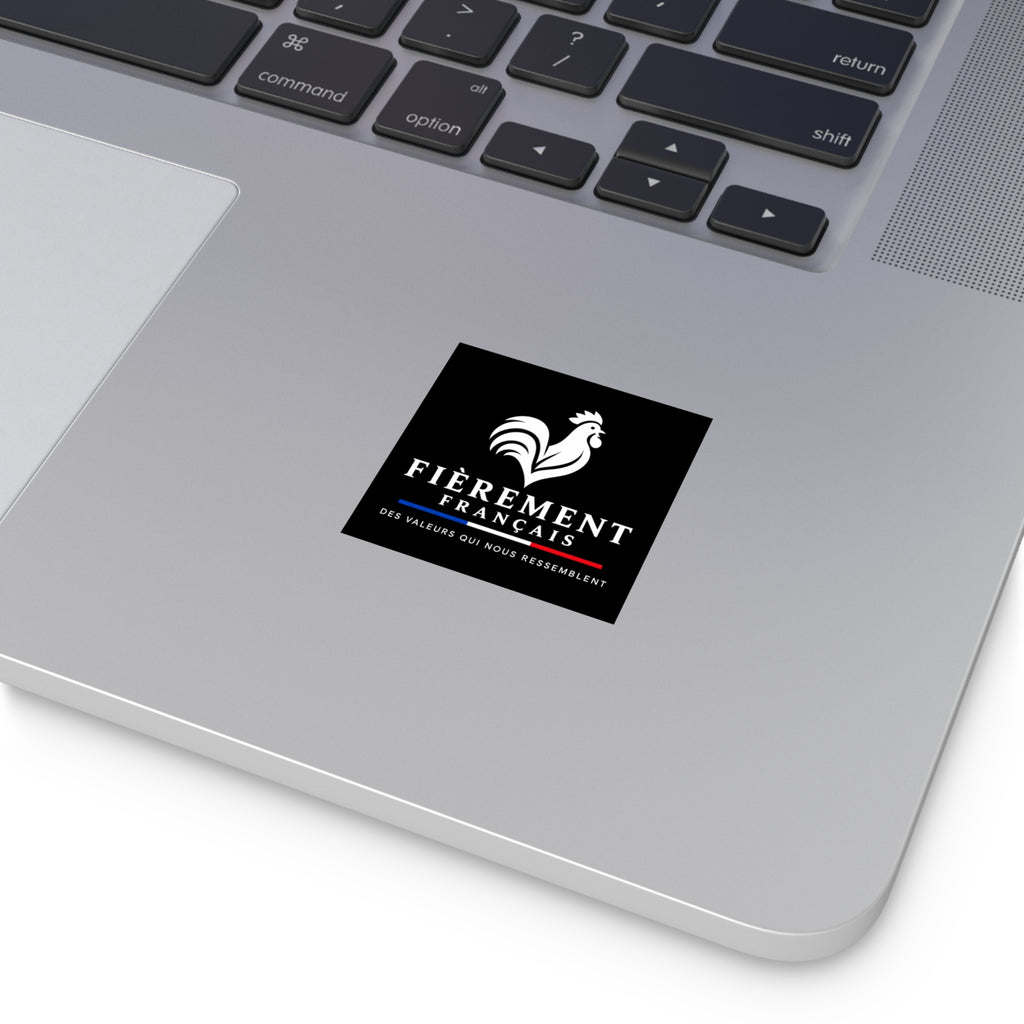 Sticker Vinyle Carré “Fièrement Français”
