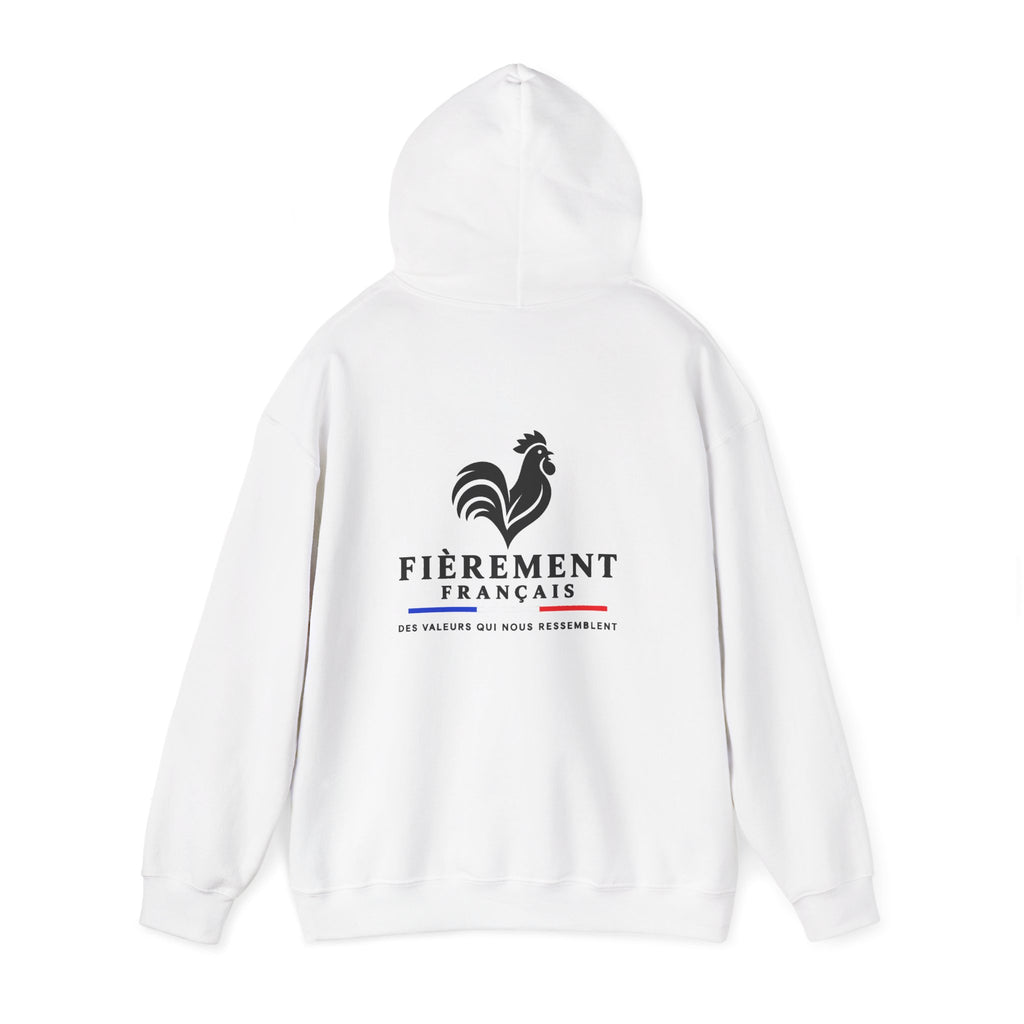 Hoodie Minimaliste “Fièrement Français” Blanc