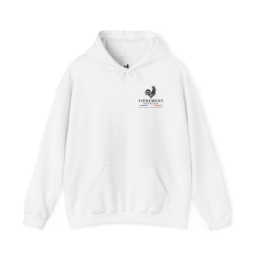 Hoodie Minimaliste “Fièrement Français” Blanc