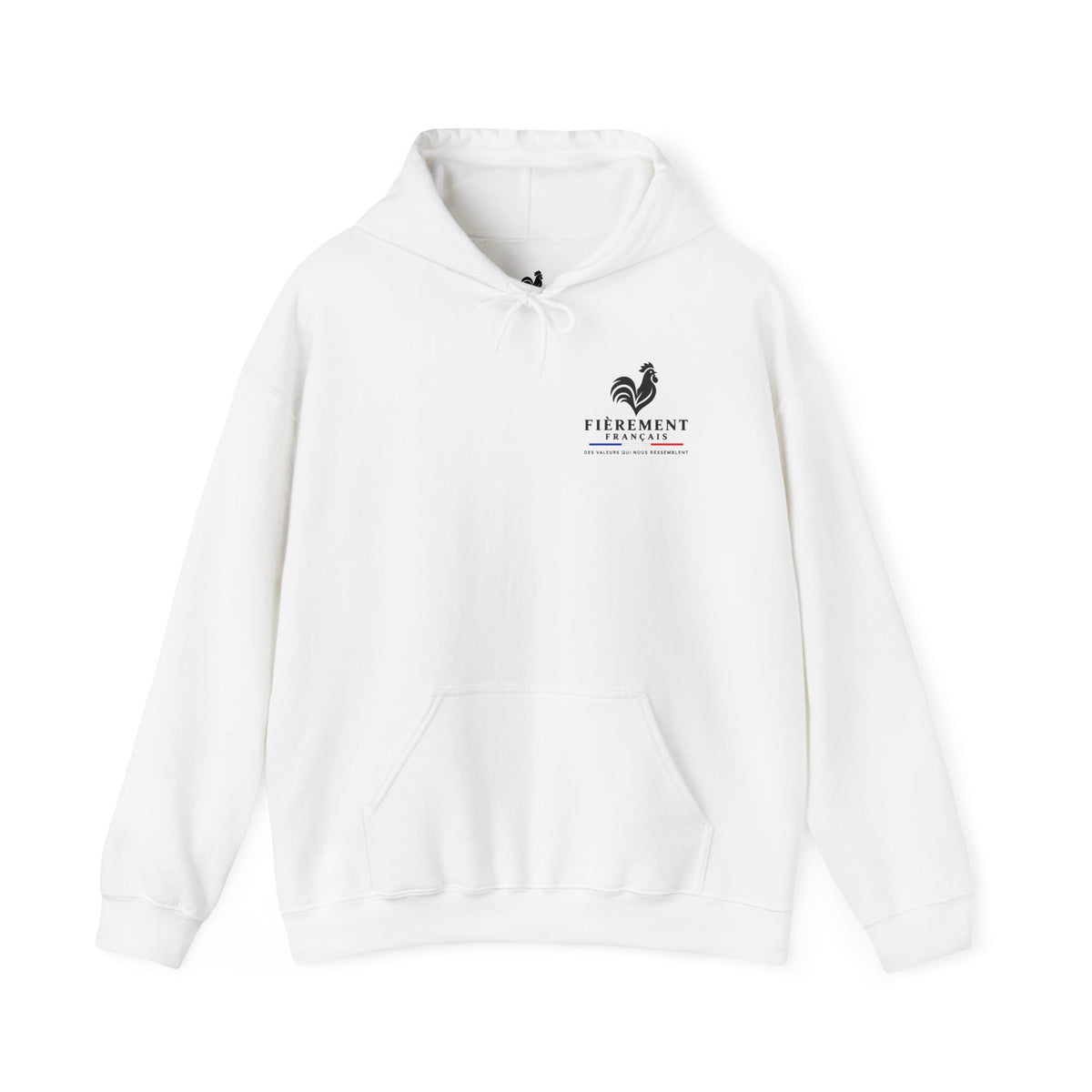 Hoodie Minimaliste “Fièrement Français” Blanc