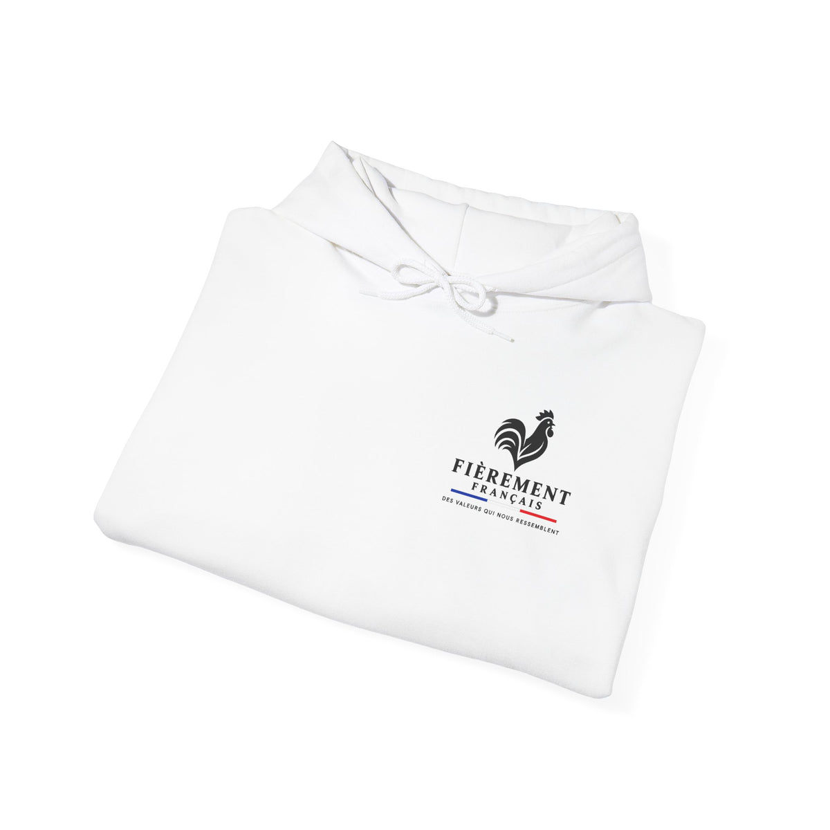Hoodie Minimaliste “Fièrement Français” Blanc