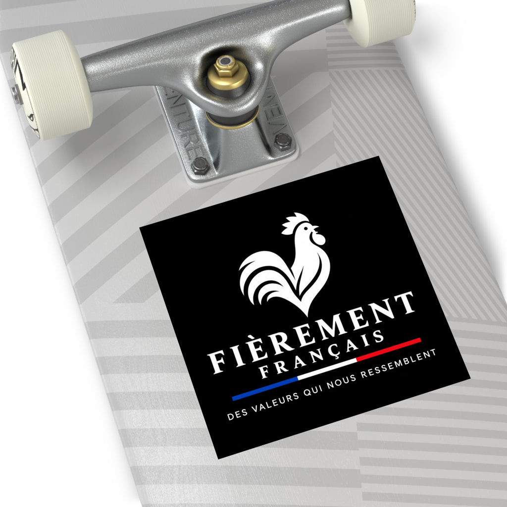 Sticker Vinyle Carré “Fièrement Français”