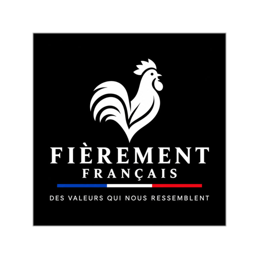 Sticker Vinyle Carré “Fièrement Français”