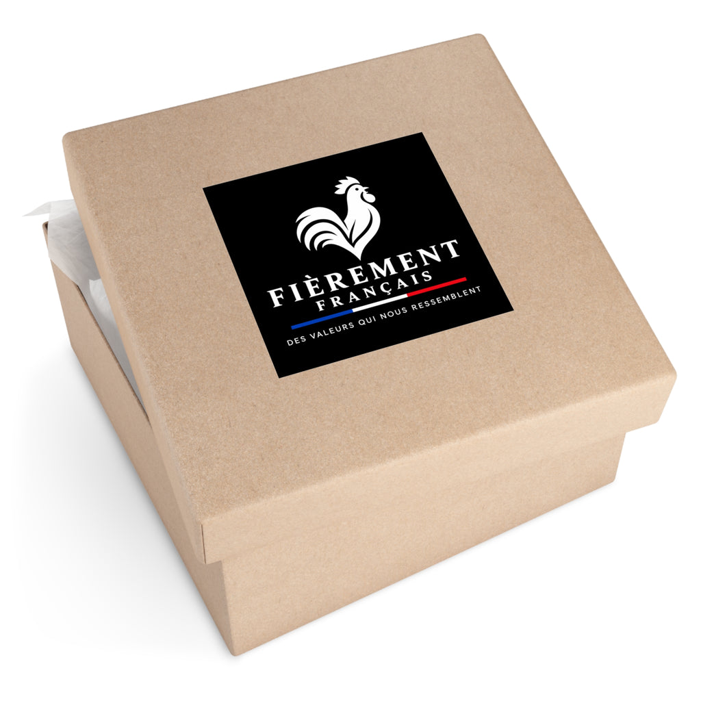 Sticker Vinyle Carré “Fièrement Français”